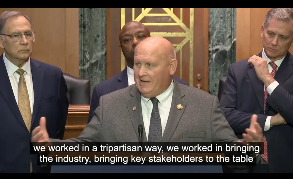 Representative GT Thompson speaks at a hearing on digital asset legislation